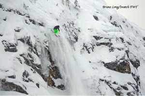 Skier freeskiing at Revelstoke