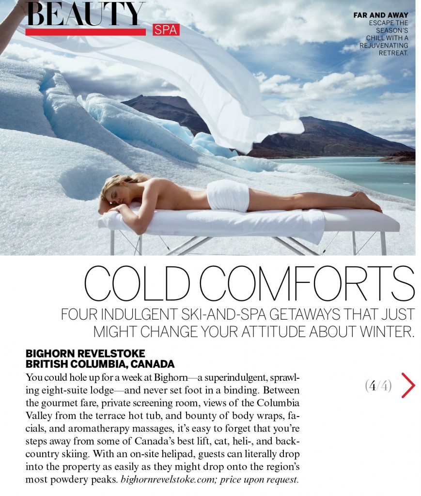 Vogue features Bighorn as top winter spa destination